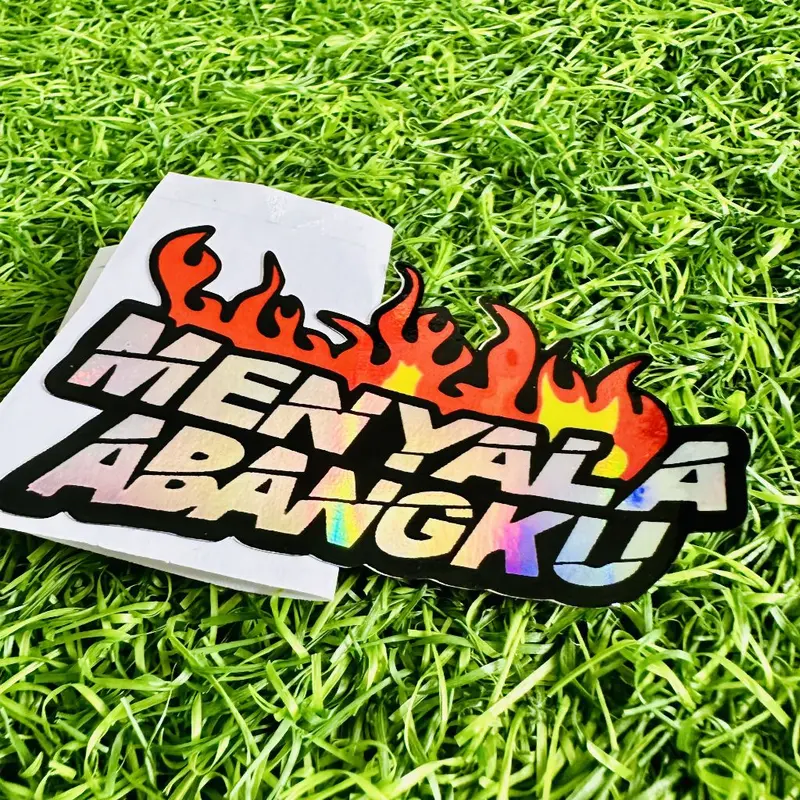 Stiker Sticker Satuan Menyala Abangku Glosy / Hologram Sudah Dipotong 4