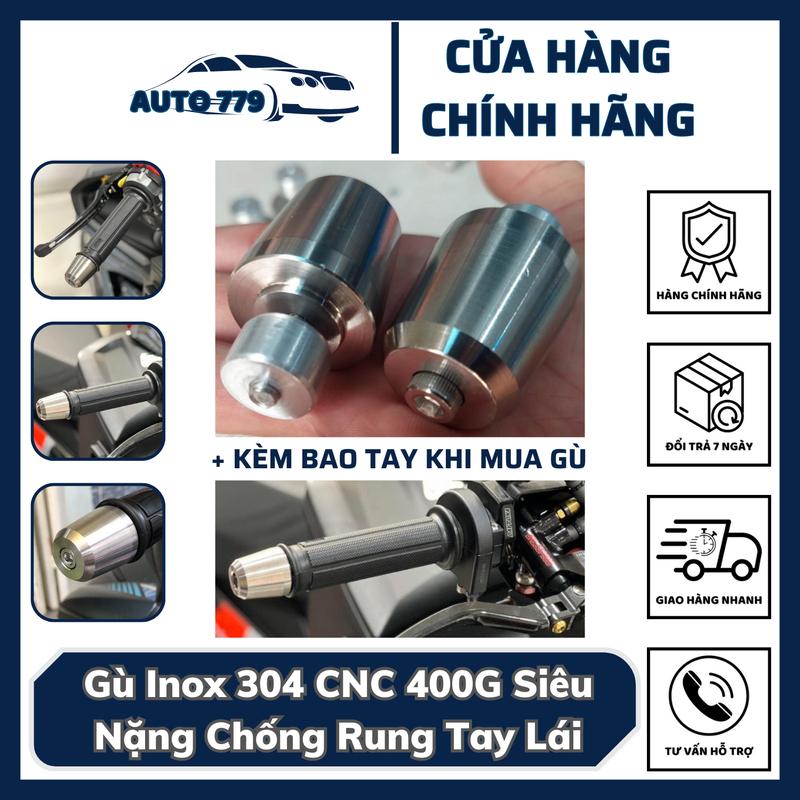 Gù SH350i Inox 304 CNC 400G Siêu Nặng Chống Rung Tay Lái Cộng Kèm Bao Tay