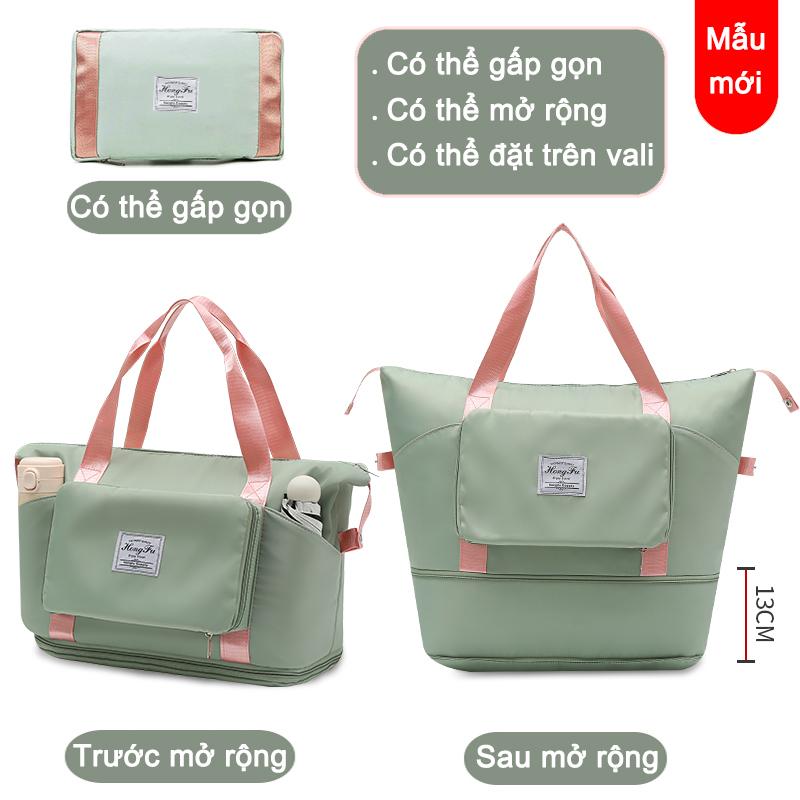 Túi du lịch xách Tay, chống nước,Có lớn 2 tầng,có thể được gấp lại,hành lý bơi lội thể dục Túi thể thao/túi du lịch Đeo Vai Bag 【 lớn   màu đen nhẹ Nam nữ khóa chống trộm đường xám chống bụi