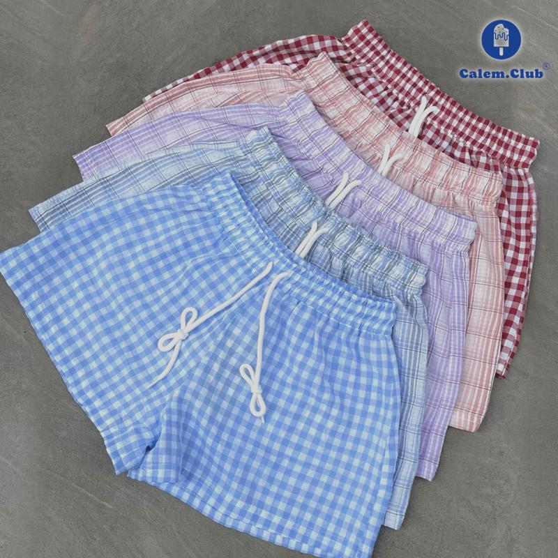 Calem club - Quần short sọc caro đi biển style năng động summer vibes Nữ Women quần short nữ