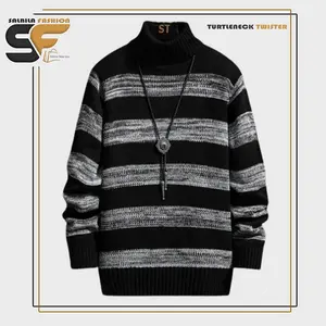 Sweater Rajut Pria Kerah Tinggi Twister Turtleneck Cowok Korean Style Premium Quality Panjang Knitwear