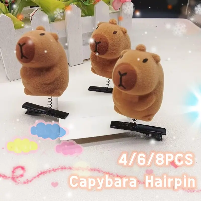Kẹp Tóc Mùa Xuân, Thiết Kế Chuột Lang Nước, Có 4 / 6 / 8 Cái, Kiểu Hoạt Hình Dễ Thương, Thích Hợp Làm Quà Tặng Giáng Sinh, Năm Mới Và Năm Mới, Dành Cho Trẻ Em Và Bé Gái