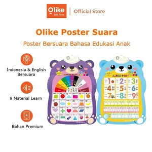 Olike Smart Poster / Poster Bersuara Indonesia Inggris Edukasi Anak Belajar Design Lucu