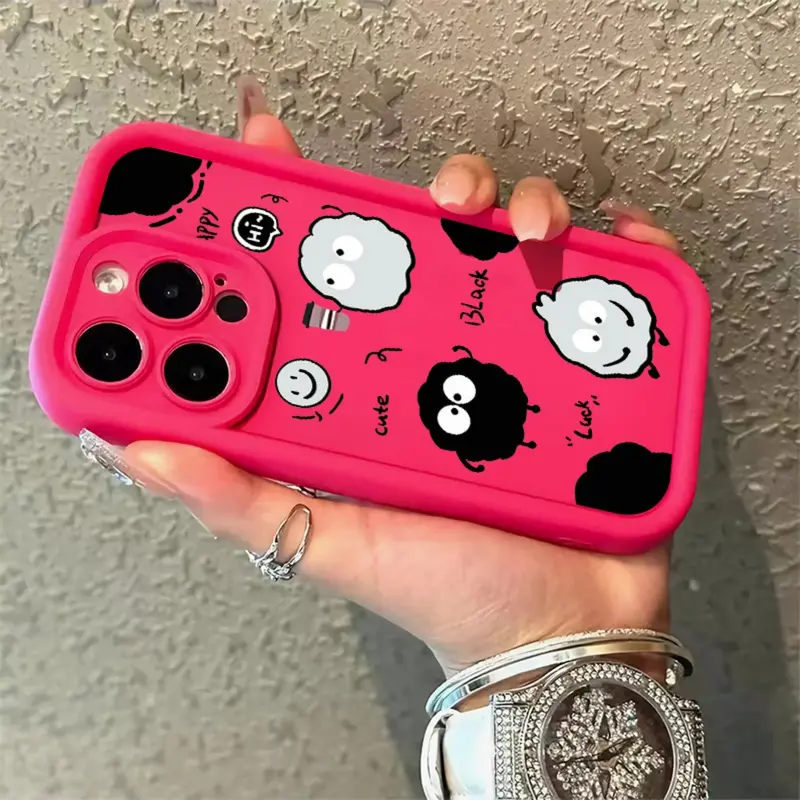 Ốp Điện Thoại Silicon Dày Than, Màu Macaroon, Cặp Đôi Hoạt Hình, Tương Thích Với IPhone 15 14 13 12 11 Pro Max 11 12 13 14 15 Pro XS Max X XR 7 8 Plus, Vỏ Bảo Vệ Máy Ảnh, Vỏ Chống Sốc 2