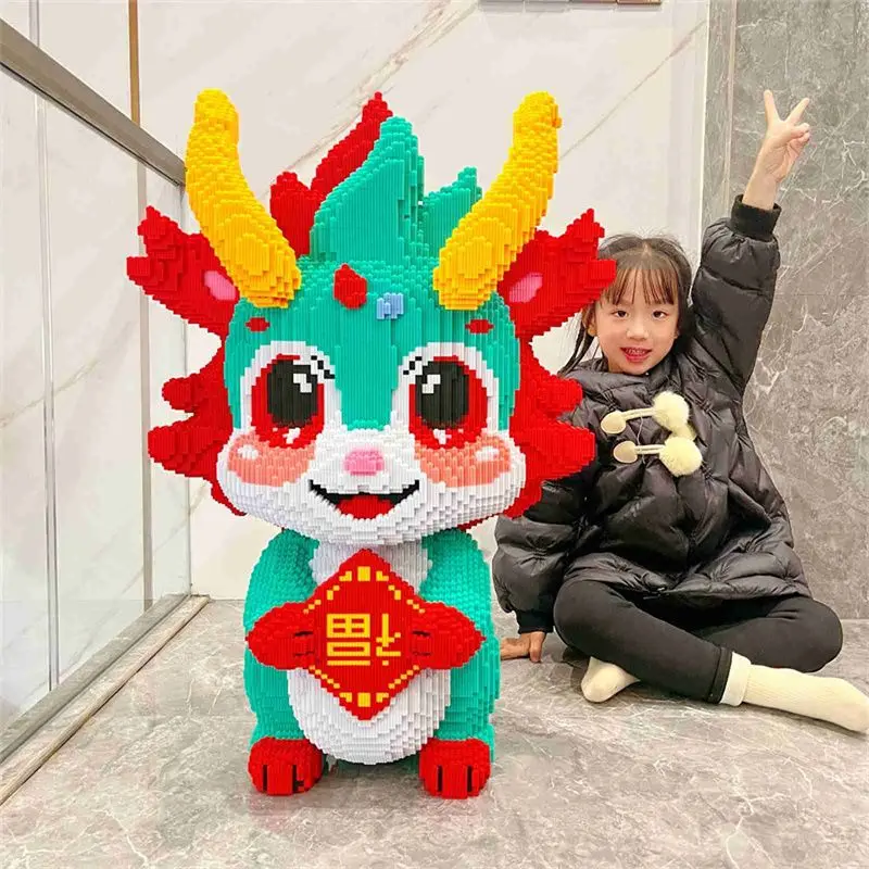 Khối Xây Dựng, Tương Thích Với Lego, Khuyến Mãi Đặc Biệt Nhập Khẩu, Chủ Đề Năm Rồng, Lắp Ráp Khổng Lồ, Đồ Chơi Và Bộ Ghép Hình, Thích Hợp Để Trang Trí, Lý Tưởng Cho Bé Gái, Năm Mới 2024 3