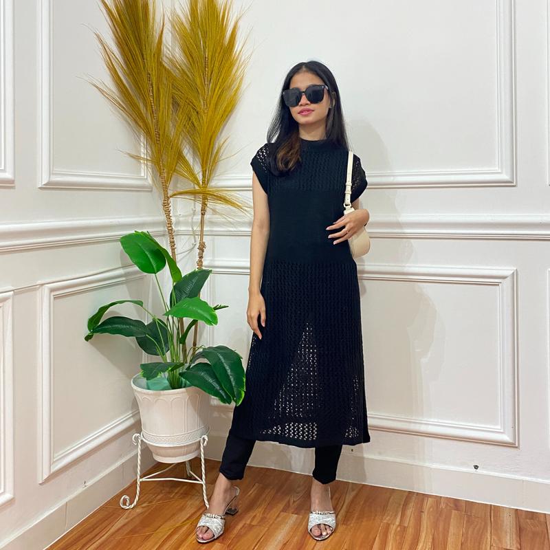 TUNIK RAJUT JARING WANITA 1