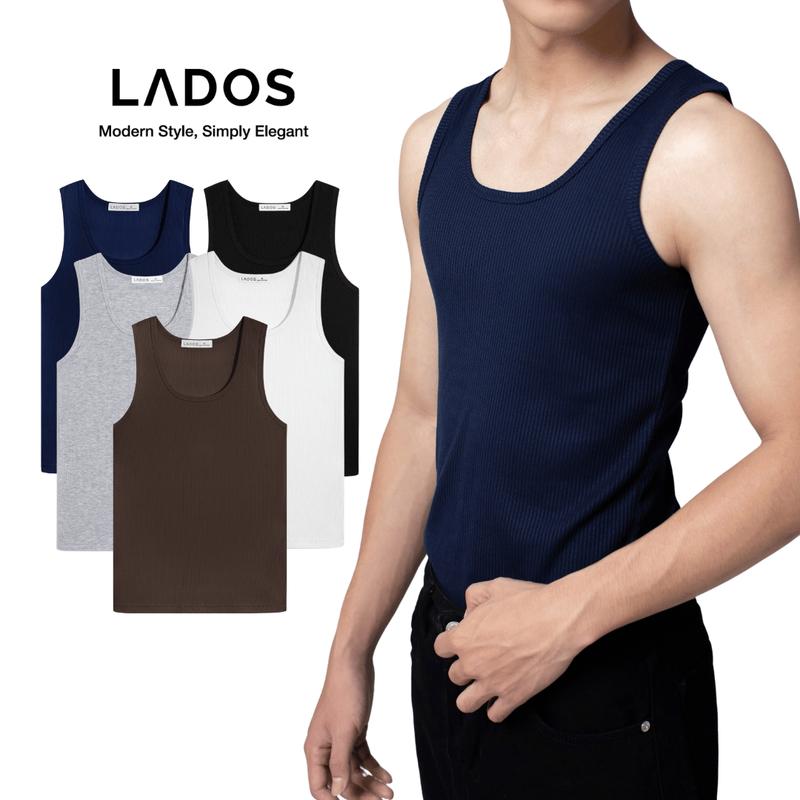 Áo Tanktop nam, áo ba lỗ nam chất liệu thun gân cổ tròn dày dặn LADOS - 9203 ôm body, thể thao, tập gym mặc nhà