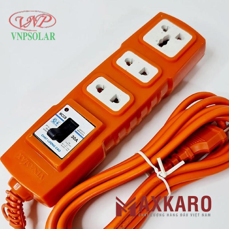  Ổ cắm điện chịu tải 3 cửa có mặt và lõi bằng sứ có CB 30A MAXKARO - Hàng Việt Nam chất lượng cao ổ  cắm ổ  cắm 