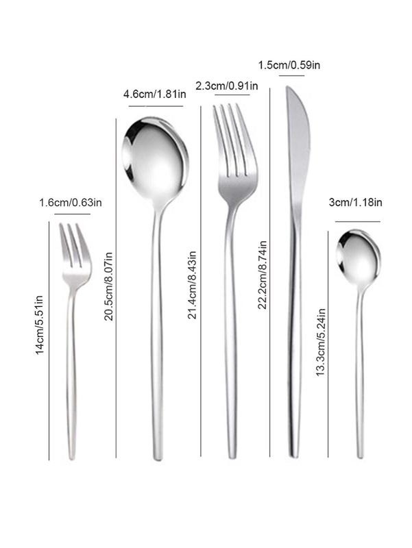 Product Introduction of 30pc Stainless steel cutlery set steak knife fruit fork dessert spoon set Tableware Dinnerware 18