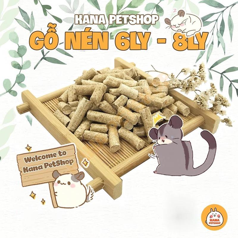 Gỗ Nén Vàng . 1KG Gỗ nén thông lót chuồng cho Thỏ Bọ Chinchillas Hamster Nhím ....