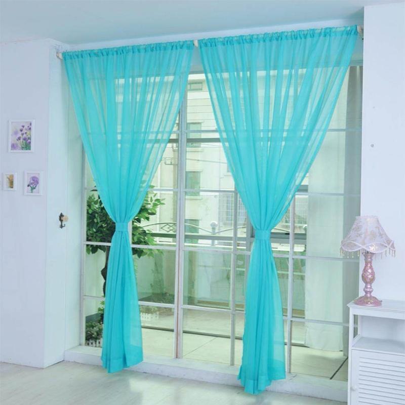Rèm Voile Hoa, 100 * 200cm, Màu Pastel Sáng, Đầy Màu Sắc, Trang Trí Ngôi Nhà Đẹp, Bảng Điều Khiển Rèm Cửa Và Cửa Sổ, Voan Xuyên thấu, Khăn Quàng cổ, Thích Hợp Cho Lễ Ramadan Raya, Không Bao Gồm Vỏ Gối 4