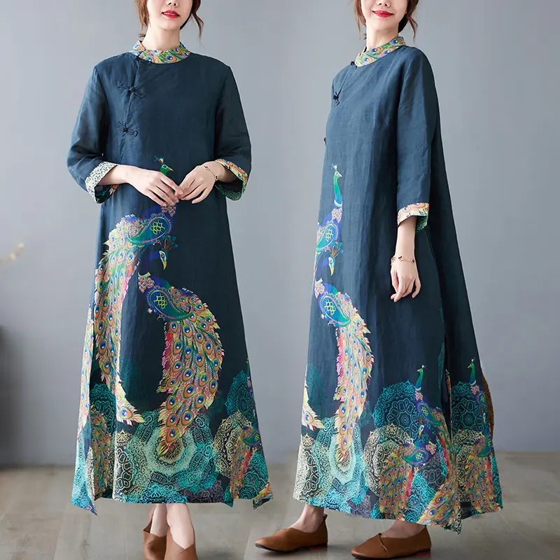 PEACOCK DRESS -   QIBAO CNY CHINESE IMLEK TRADITIONAL MOTIF MERAK