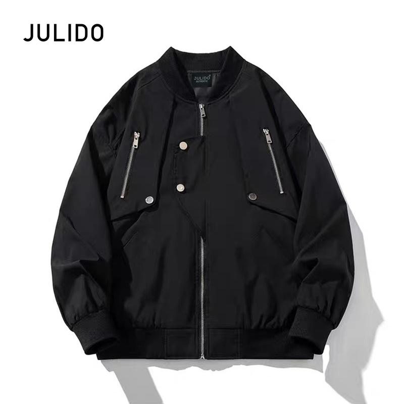 Aó khoác bomber gió nam hai lớp tráng bạc chống nước JULIDO Áo Menswear