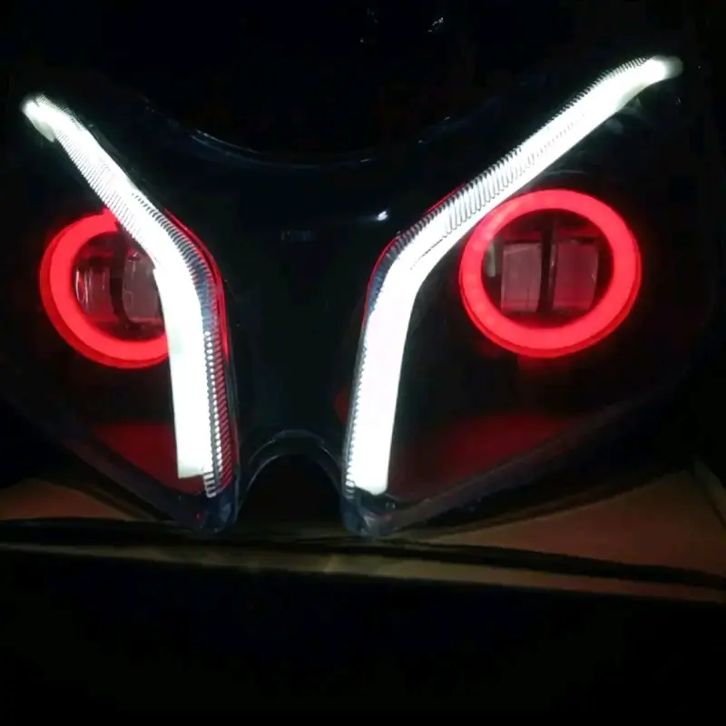 reflektor mika lampu depan vario 110 karbu custom daymeker alis diam Motor 5