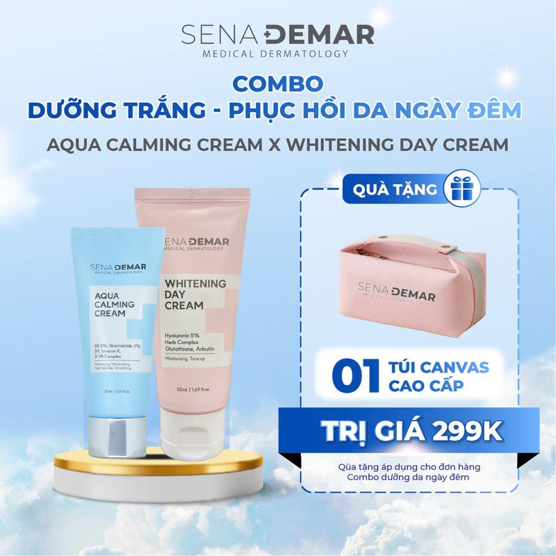 Combo kem dưỡng da SENADEMAR ngày 50ml và đêm 30ml giúp da sáng mịn chống lão hóa