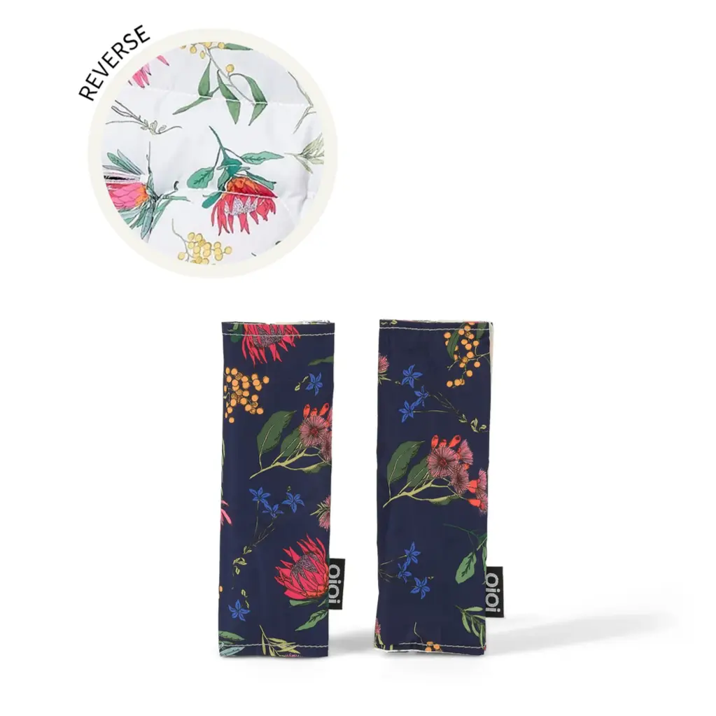 Stroller Strap Cover Set - Botanical (Navy/White)