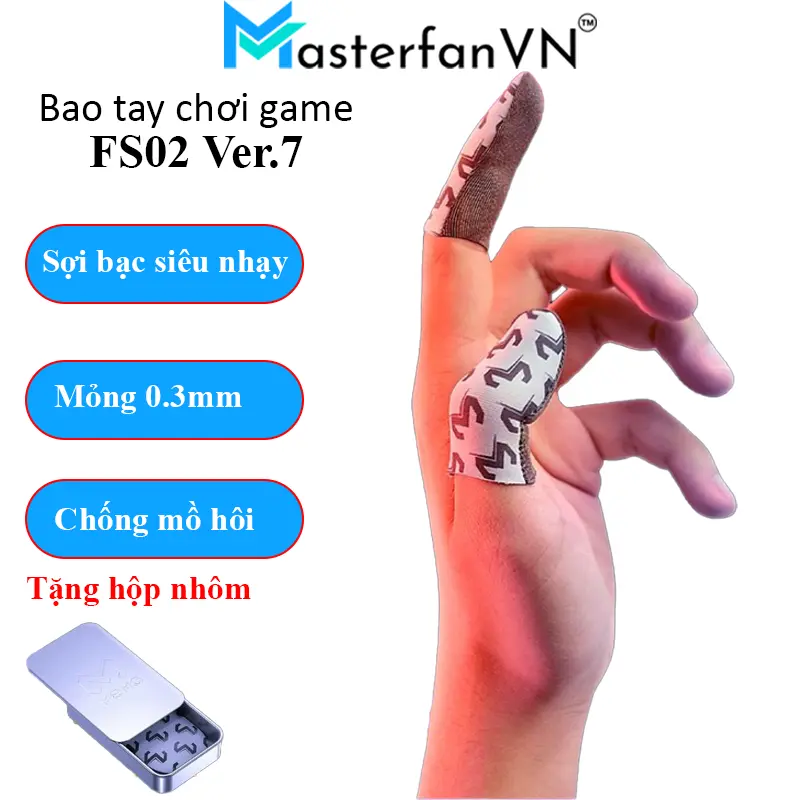 Bao tay chơi game VERSION 7 sợi bạc 24 kim cao cấp siêu nhạy chơi game FF PUBG LIÊN QUÂN chống mồ hôi Cao Su Carbon Phụ Kiện Chơi Điện Tử
