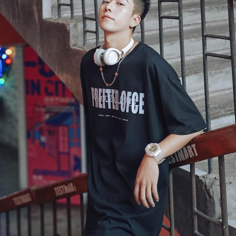 Áo thun unisex tay lỡ nam nữ phông form rộng teen cổ tròn oversize cotton giá rẻ basic đenl PREFTED 2