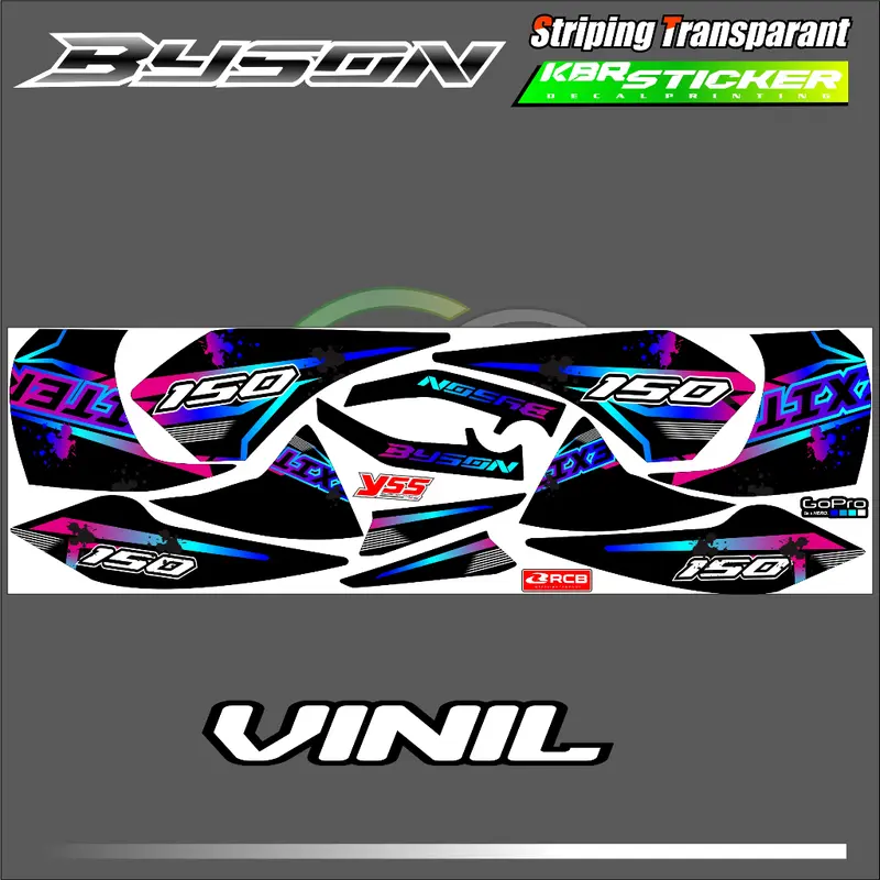 BYSON  (COD) STIKER STRIPING MOTOR YAMAHA BYSON - STIKER LIST GRAFIK SIMPLE WARNA VARIASI DESAIN RACING HOLOGRAM DAN TRANSPARAN BISA COD IP.KODE-413 1