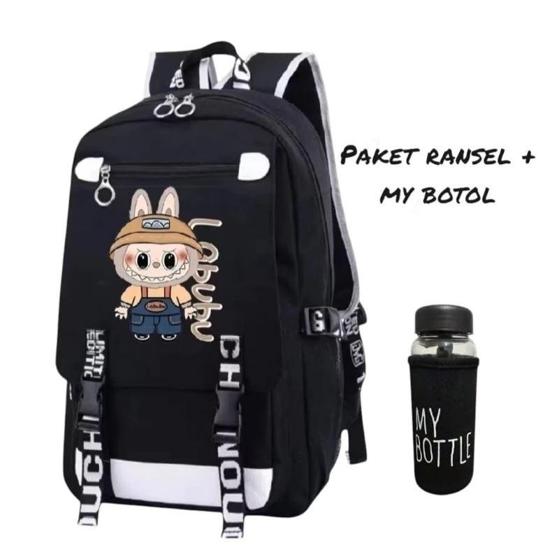 Product Introduction of ADN STORE - TAS SEKOLAH ANAK SD PAUD TK KARAKTER LABUBU TAS RANSEL SEKOLAH ANAK LAKI LAKI PEREMPUAN TAS LABUBU FASHION FREE JAM LED MY BOTTLE BANYAK BONUSNYA 18