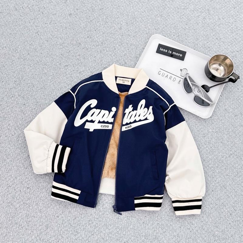    TẶNG TÚI ĐEO CHÉO  Áo khoác bomber gió hai lớp lót lông CAPITALES size 7-30kg 