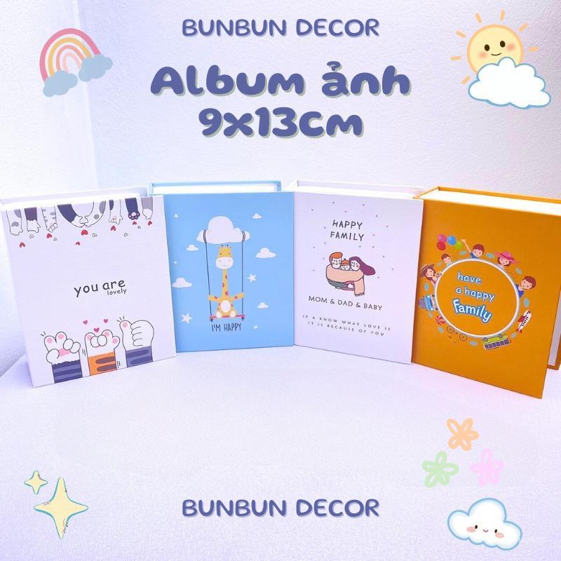 Cuốn Album ảnh 9x13cm 52 ngăn nhựa dẻo và 100 ngăn bìa cứng xinh xắn Babuu Decor