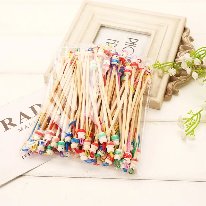 Direct Supply Natural Handmade Bamboo Small Ear Pick Non-toxic Wooden Ear Spoon Doll Head Bamboo Ear Stick Direct Sale