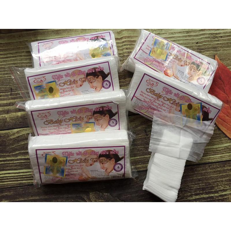 [Hàng loại 1] Khăn giấy đa năng hiền trang, khăn vải khô vệ sinh cho bé hiền trang Kem