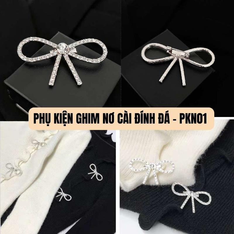 Ghim Nơ Đính Đá Gài Quần Áo Váy Thời Trang, Gim Trang Trí Phụ Kiện Xinh PKN 7