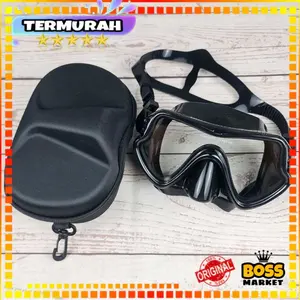 Kacamata Selam Scuba Diving snorkeling Tempered Glass - Black