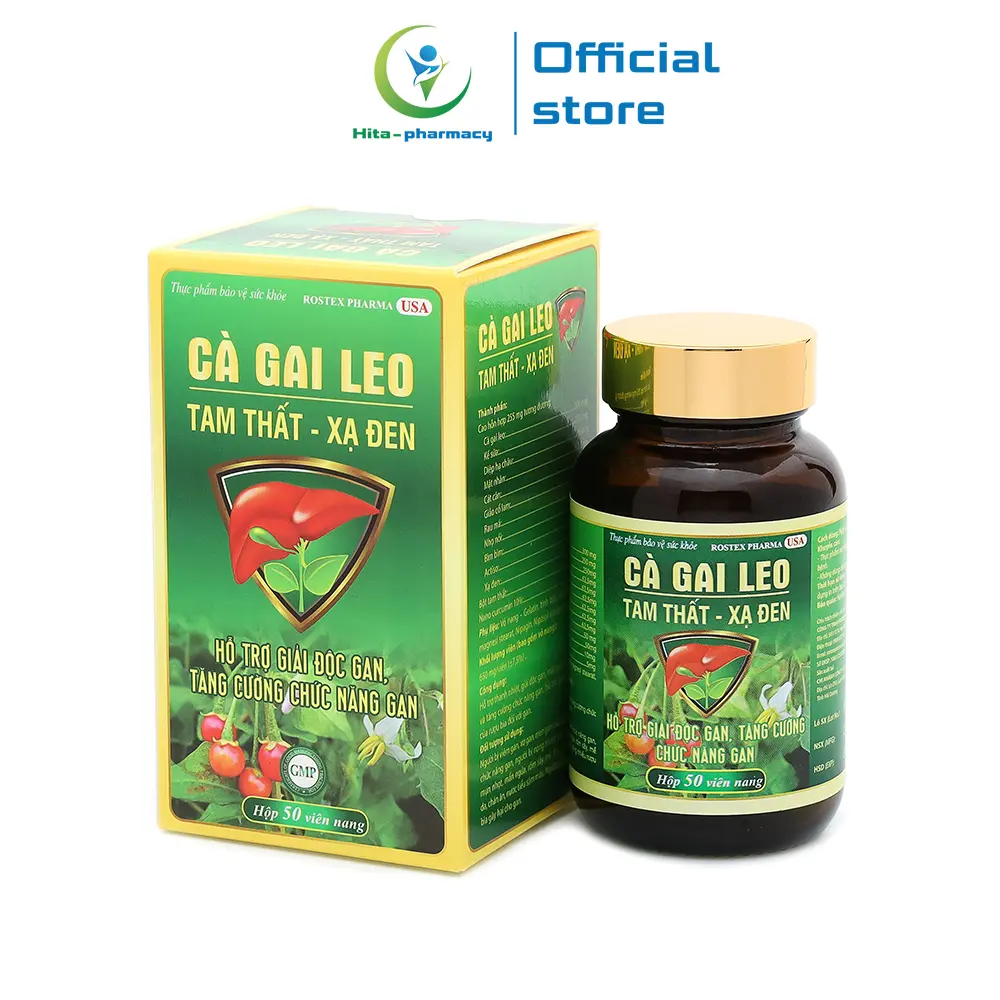 Viên uống bổ gan, mát gan Cà Gai Leo Tam Thất - Chai 50 viên