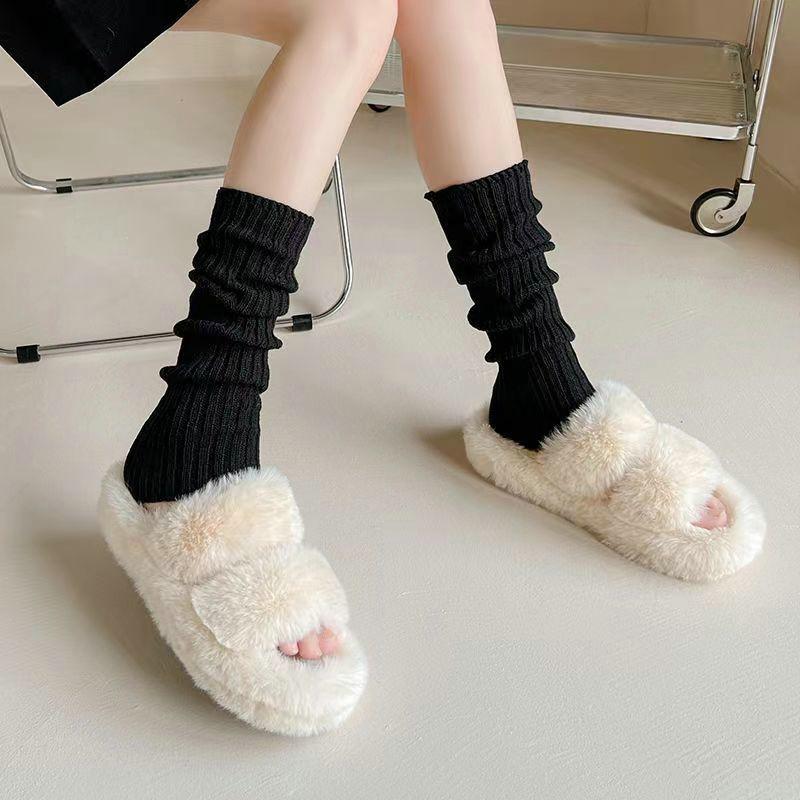 Tất Giữ Ấm Chân Đồng Phục JK Nhật Bản, Phong Cách Lolita Hàn Quốc, Thích Hợp Cho Mùa Đông, Dành Cho Bé Gái Và Phụ Nữ, Tất Bốt Dệt Kim, Tất Cọc Lên, Vỏ Giữ Ấm Chân 4