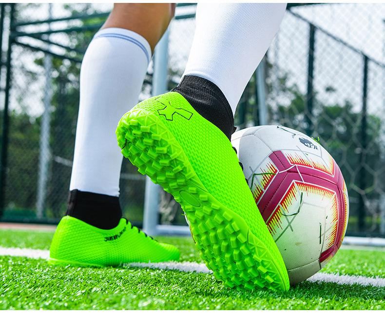 Product Introduction of In Stock Professional Soccer Shoes Teenagers Race Shoes Green Field Combat Boots Men's and Women's Football Boots 47 Soccer Shoes Boys and Girls Teenagers Students TF Broken Nail AG Long Nail Artificial Flat Leather Foot Training Transport 12