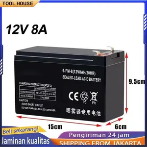 [TOOL HOUSE] Aki Kering Sprayer Elektrik 12V 8AH /aki 12v 12ah / Baterai Alat Semprot Hama/aki kering/aki sepeda listrik/aki mobil mainan/Baterai Alat Semprot Hama