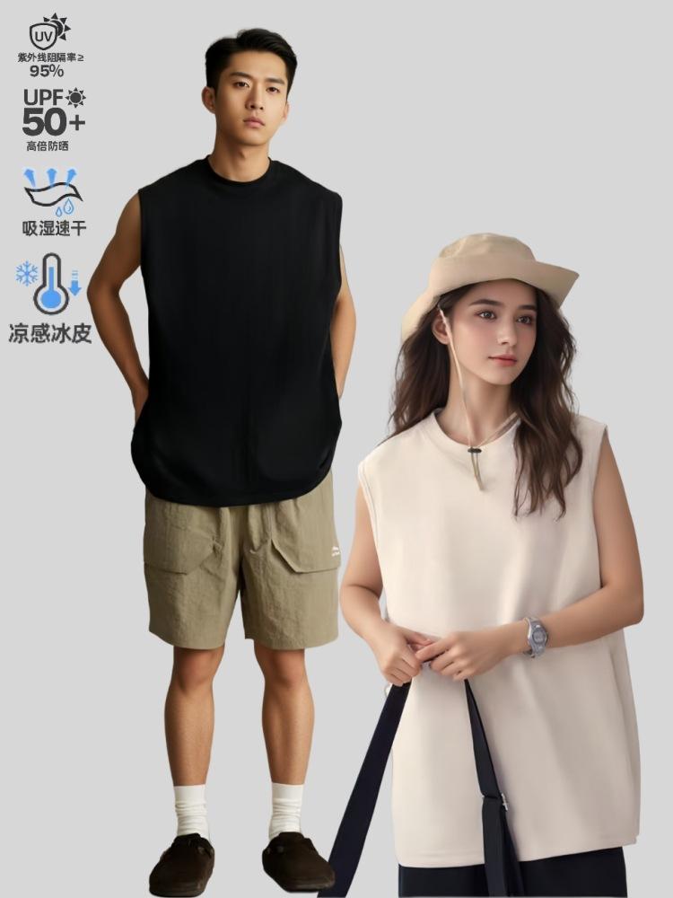 Product Introduction of Áo Vest Nam Dáng Rộng Màu Trơn 1 Mảnh Menswear Cổ Tròn 12