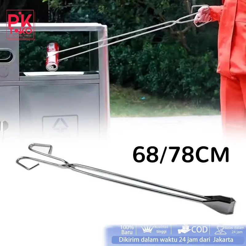 Capitan Sampah Panjang Jepitan Sampah 78cm Stainless Tongkat Penjepit Sampah Alat Penjepit Sampah
