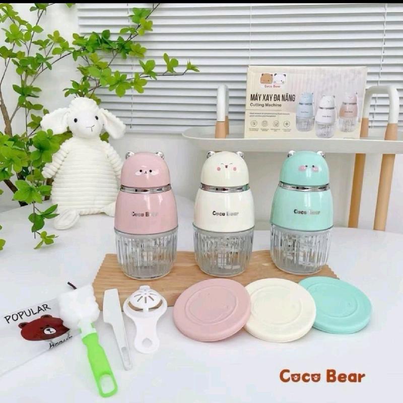 Máy Xay Ăn Dặm Cầm Tay Coco Bear bản cao cấp 8 lưỡi dao