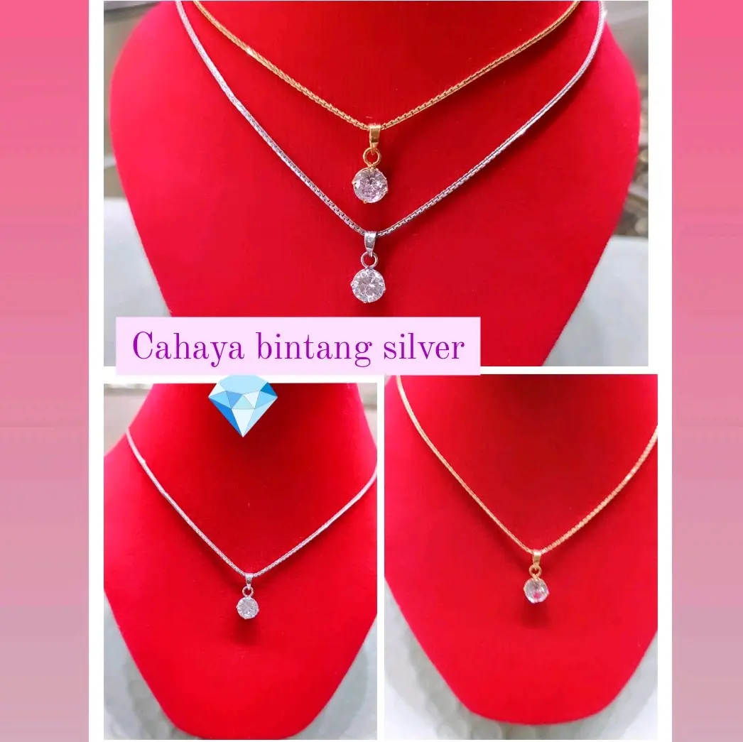 kalung wanita fashion mata Desi/perak asli 925 lapis mas anti karat