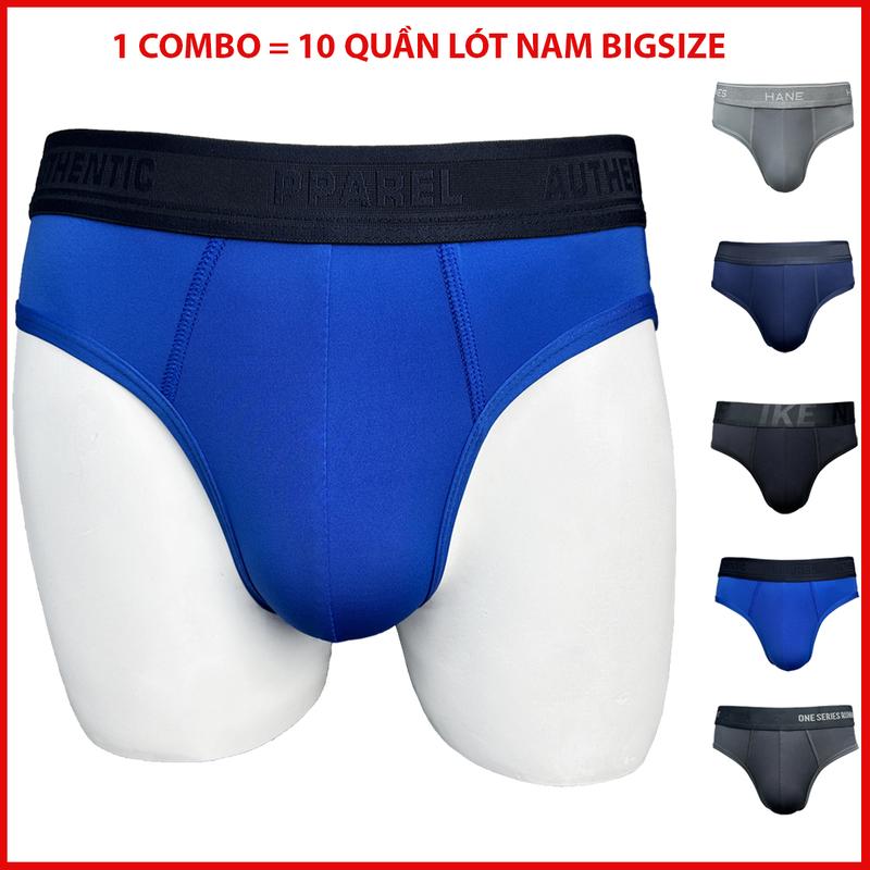  Combo 10 Quần Lót Nam Bigsize 85Kg Đến 100Kg Thoáng Mát Mềm Mịn Quần Sịp Nam Menswear Vải Thun Lạnh Co Dãn 4 Chiều Boxer Quần Boxer 
