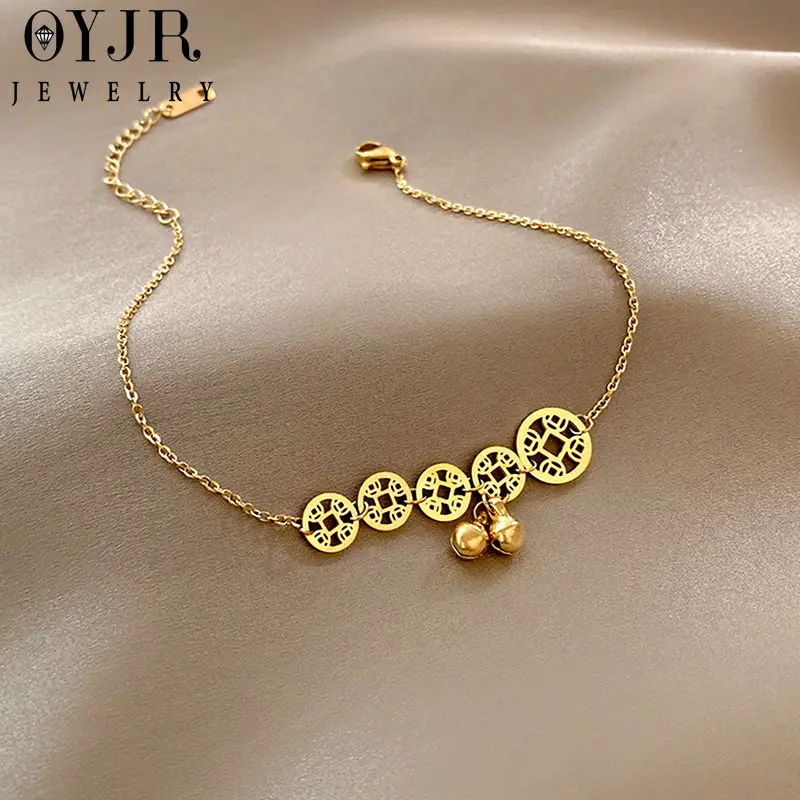 OYJR Vòng chân nữ nhỏ xinh Hình dạng đồng cổ chuông trung quốc style quà sinh nhật 1
