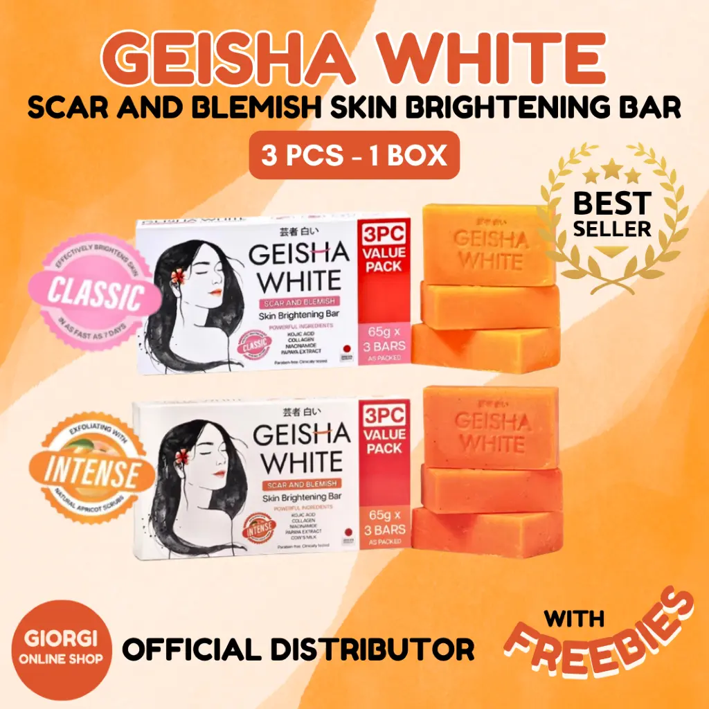 Seasonal Steal AlertGEISHA WHITE Skin Brightening Bar Soap | Intense & Classic | Scar and Blemish | 3 PCS - 1 BOX Kojic - TikTok Shop Philippines Seasonal Steal AlertGEISHA WHITE Skin Brightening Bar Soap | Intense & Classic | Scar and Blemish | 3 PCS - 1 BOX Kojic - TikTok Shop Philippines