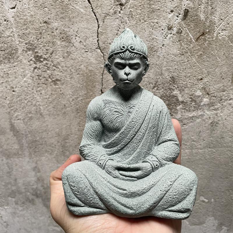 Tượng Tôn Ngộ Không Ngồi Thiền Bằng Đá Sa Thạch , Đấu Chiến Thắng Phật , Tề Thiên Đại Thánh Trang Trí Tiểu Cảnh Decor Decor Phòng Trang Trí Nhà Tranh