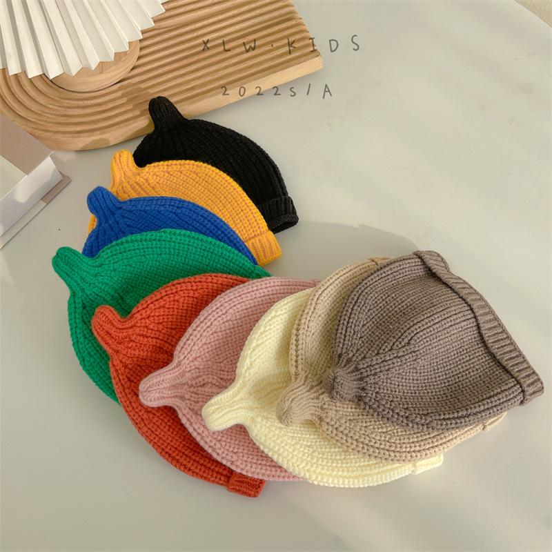 Korean Fashion Nipple Baby Hats Wool Caps for Kids Outdoor Warm Beanies Children Hat for Girls Boys Kids Accessories Newsboy Cap 0