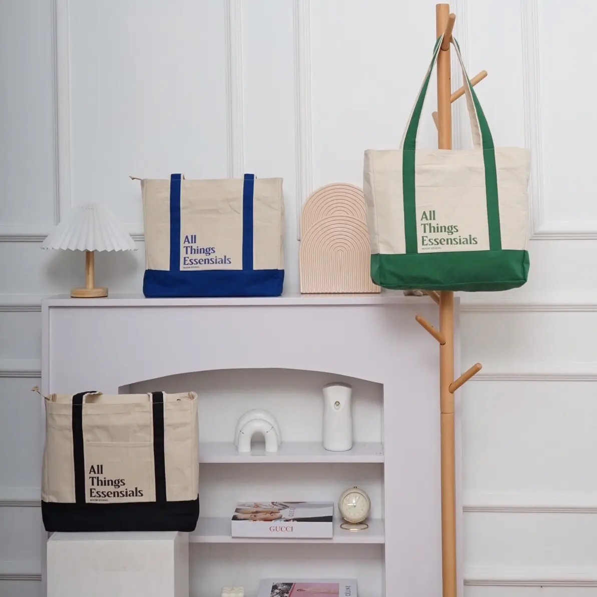 Noom Studio Lucca Tote Bag Unisex Pria & Wanita Resleting