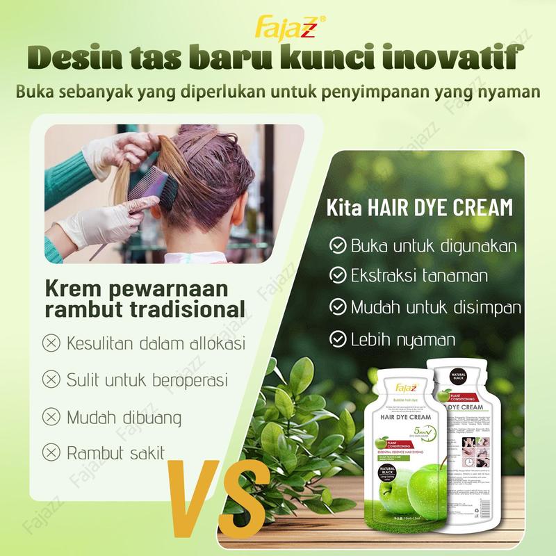 【Fajazz】（20 pcs）Pewarna rambut gelembung Fajazz adalah merek asli resmi tanaman murni, pewarna gelembung alami dan tidak menyebabkan iritasi untuk pria dan wanita, Anda dapat mewarnai rambut Anda di rumah 3