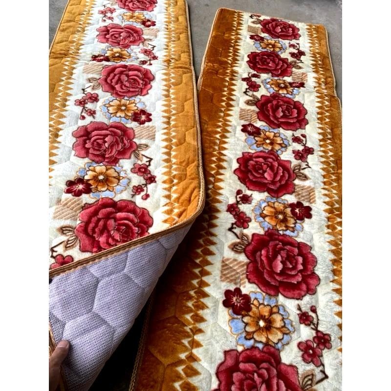 thảm ghế Trường kỷ 2 tấm dài.thảm trải ghế gỗ