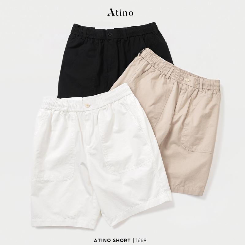 Quần Short Kaki Nam Cạp Chun ATINO Slim L.3.1669 Menswear Quần Lửng Có Túi Tre 