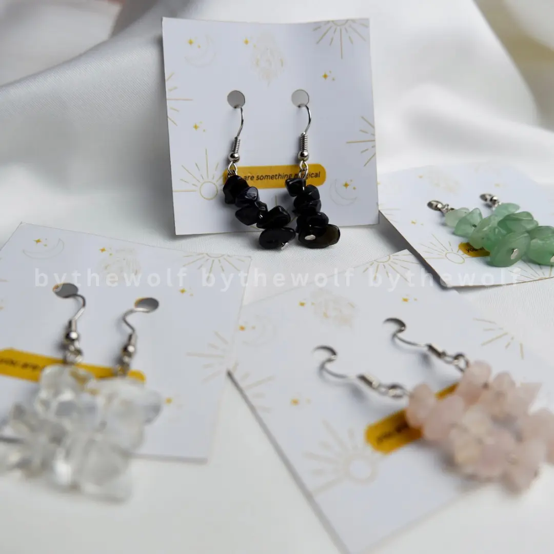 Crystal Chips Earrings - Anting Kristal Batu Alam