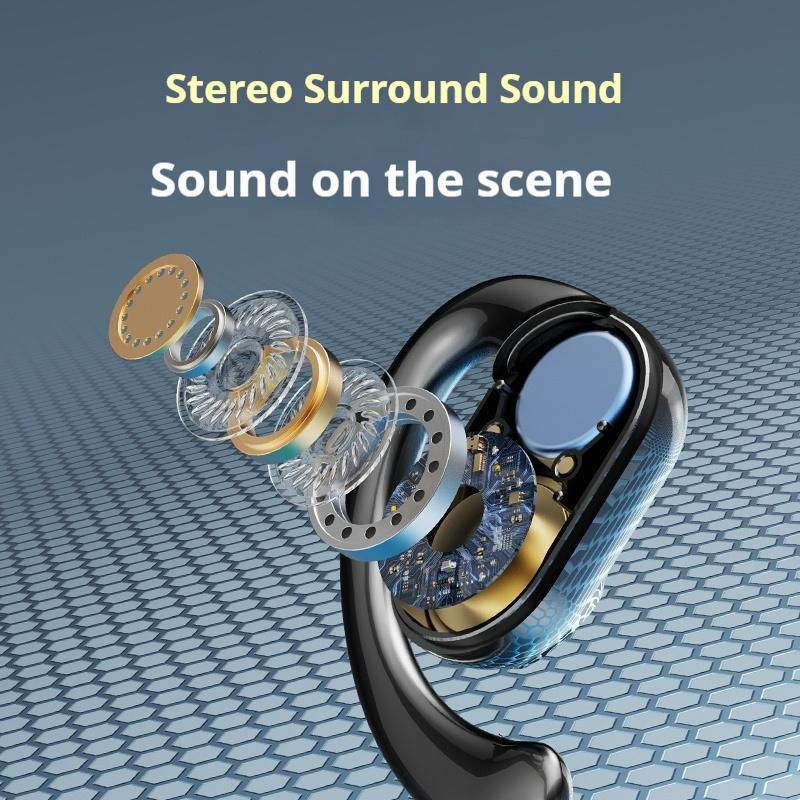 Product Introduction of Wireless Ear Hanging Earphone, Wireless Earbuds with Charging Case, HiFi Dolby Bass Earphone, HD Stereo Calling Sports Earphones for iPhone & Android 8