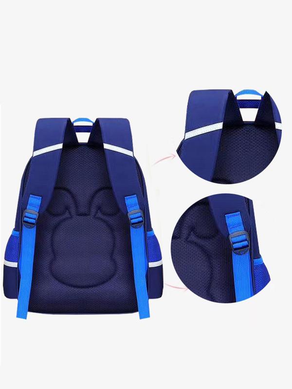 Kids Colorblock Backpack, Preppy Style Lightweight Backpack, Casual School Bag for Boys & Girls 4